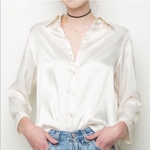 Brandy Melville (John Galt) White Satin Blouse!!
